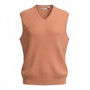 Alex Cannon Peach Sleeveless Knit V-Neck Tank Top Cotton Size L Women